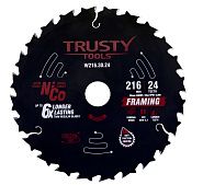 Диск пильный Trusty-Tools Framing по дереву  с тефлоновым покрытием 216х30 24T