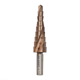 Сверло ступенчатое по металлу 4-12мм (9ступ) Hilberg (Р6М5) HSS-COBALT, ST0412