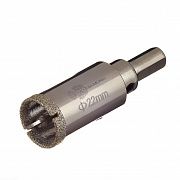 Коронка алмазная по керамике и кафелю с центрирующим сверлом 22мм  400022