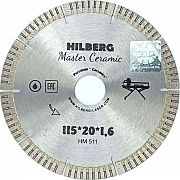 Диск алмазный отрезной 115*20 Hilberg Master Сeramic HM511