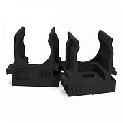 Крепеж-клипса для труб атмосферостойкая для монтажного пистолета черная в п/э d16 мм (100шт/1100шт уп/кор) Промрукав